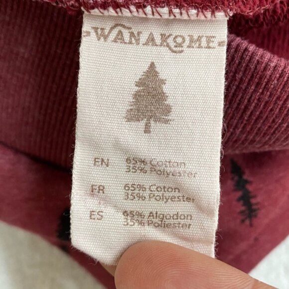 Wanakome Burgundy Cowl Neck Hoodie W Tree Print XS - Picture 4 of 16